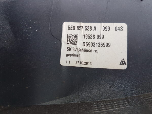 OBUDOWA LUSTERKA PRAWA PRZEDNIA SKODA OCTAVIA III 5E0 - obrazek 3